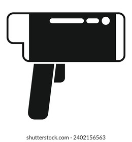 Vector simple del icono de alerta de radar de velocidad. Herramienta del vehículo. Limitar el control del dispositivo
