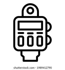 Icono del dispositivo de radar de velocidad. Icono vectorial del dispositivo de radar de velocidad de contorno para diseño web aislado en fondo blanco