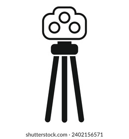 Speed radar on tripod icon simple vector. City drive device. Security flash
