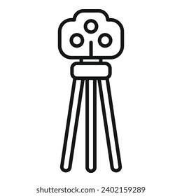 Speed radar on tripod icon outline vector. City drive device. Security flash