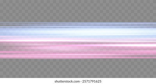 Speed rays, light neon flow, zoom in motion effect, blue and pink glow speed lines, colorful light trails, perspective stripes. Abstract background, vector illustration.