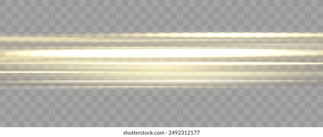 Geschwindigkeitsstrahlen, Velocity Light Neon Flow, Zoom in Motion Effekt, Gold Glow Speed Linien, bunte Lichtspuren, Streifen. Abstrakter Hintergrund, Vektorillustration.