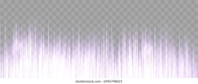 Rayos de velocidad, flujo de neón de luz de velocidad, efecto de zoom en movimiento, líneas de velocidad de brillo púrpura, senderos de luz coloridos, rayas. Fondo Abstractas, Ilustración vectorial.