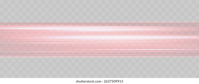 Speed rays, velocity light neon flow, zoom in motion effect, red glow speed lines, colorful light trails, stripes. Abstract background, vector illustration.