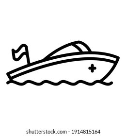 Speed Rescue Boat Icon. Outline Speed Rescue Boat Vector Icon For Web Design Isolated On White Background