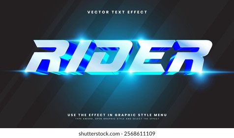 Speed Rider editable text effect Template with lighting style