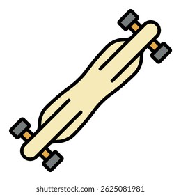 Speed road skateboard icon. Outline speed road skateboard vector icon color flat isolated