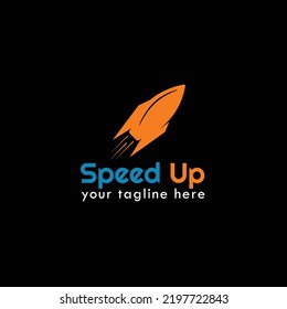 Speed Up Rocket Logo Design Vector Template. Start Up Logotype, Think Outside The Box Logo, Logistic And Delivery Logo.