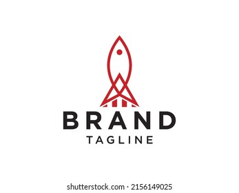 Speed Rocket Logo. Futuristic Flying Rocket isolated on White Background. Usable for Business and Technology Logos. Flat Vector Logo Design Template Element.