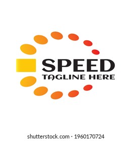 Speed rpm acceleration indicator logo. Speedometer logo symbol template