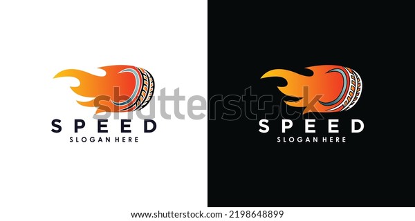 speed rpm logo design for automotive with creative\
concept premium vector