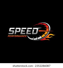 Speed rpm, speedometer  logo design template