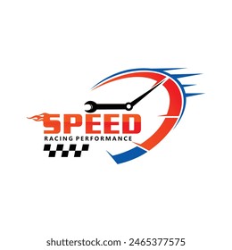 Speed rpm, speedometer logo design vector icon logo 