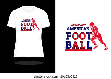 speed run american football typography silhouette t shirt design