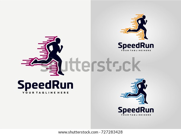Speed Run Logo Template Design. Creative\
Vector Emblem, for Icon or Design\
Concept.