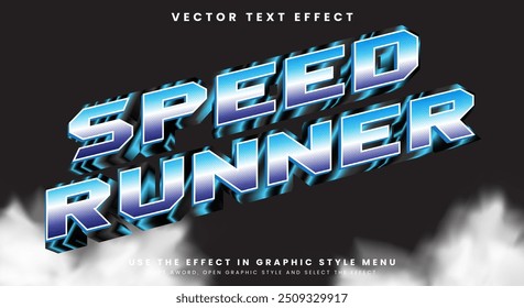 Modelo de efeito de texto editável Speed Runner com estilo de texto Sport e Champion