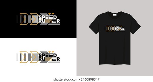 Speed runner trendy typographic design suitable for print.