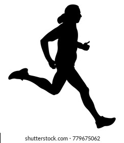 speed running man athlete in jacket hooded black silhouette