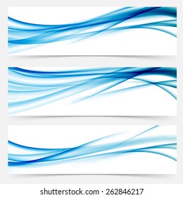 Speed satin swoosh futuristic airy lines header set cool layout. Vector illustration