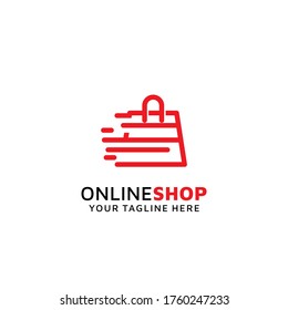 speed sell and shopping icon for online shop or online sales logo design