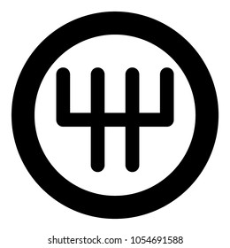 Speed shifter icon black color in circle