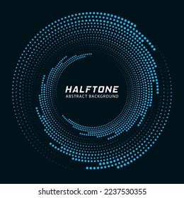 Speed shiny lines in circle form. Radial sparkle speed circle. Luminous speed logo. Blue speed lines on black background.