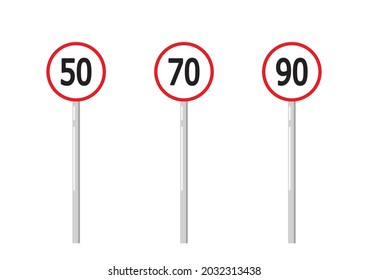 Vector de signos de velocidad. Signo de velocidad en fondo blanco.