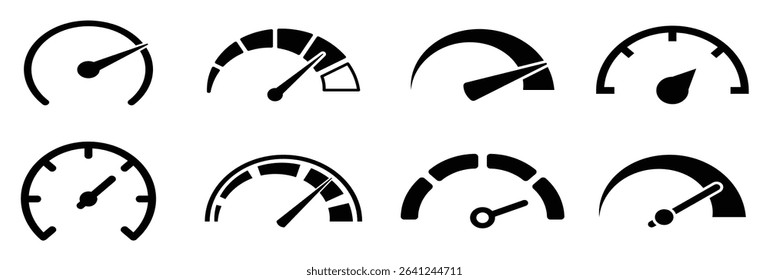 speed signs speedometer black icons set speed indicators with arrows fast speed internet speed gauge