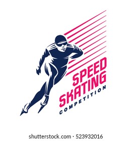 Speed skater. Sport emblem