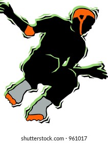 Speed skater.Pantone colors.Vector illustration