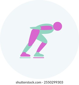 Speed skating
 competition icon. Colorful sport sign. 