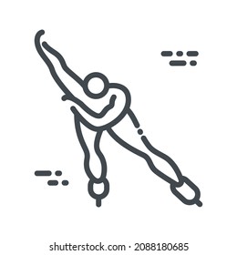 Speed skating competition symbol isolated on transparent background.