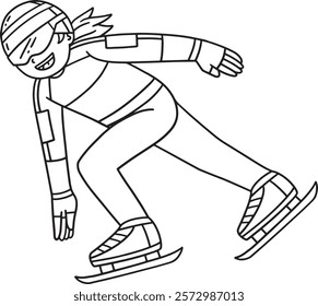 Speed Skating Female Hand on the Ground Isolated 