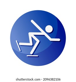 Speed skating icon. A symbol dedicated to sports and games. Vector