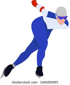 Speed skating, illustration, vector on white background