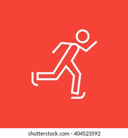 Speed skating line icon.