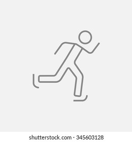 Icono de la línea de patinaje rápido para web, móvil e infografía. Icono vector de gris oscuro aislado en fondo gris claro.