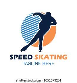 speed skating logo with text space for your slogan / tag line, vector illustration