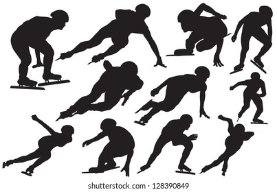 Speed skating silhouette