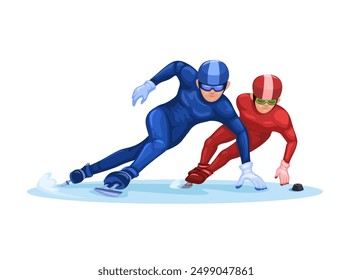 Vector de ilustración de dibujos animados deportivos de patinaje de velocidad