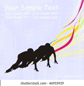Speed skating. Vector illustration