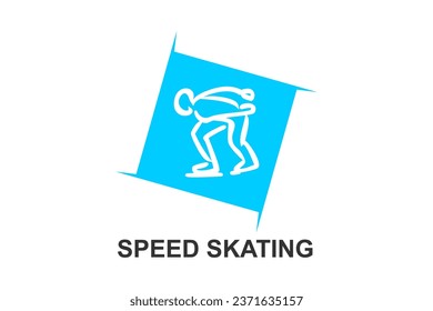 speed skating vector line icon. skate on ice, practice speed skating. sport  pictogram illustration.