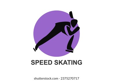 speed skating vector line icon. skate on ice, practice speed skating. sport  pictogram illustration.