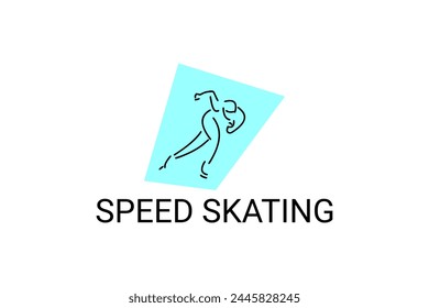speed skating vector line icon. skate on ice, practice speed skating. sport pictogram illustration.
