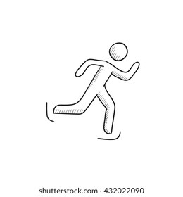 Speed skating vector sketch icon isolated on background. Hand drawn Speed skating icon. Speed skating sketch icon for infographic, website or app.