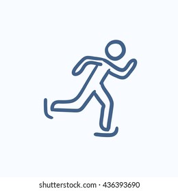 Speed skating vector sketch icon isolated on background. Hand drawn Speed skating icon. Speed skating sketch icon for infographic, website or app.