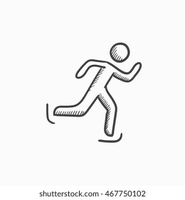 Speed skating vector sketch icon isolated on background. Hand drawn Speed skating icon. Speed skating sketch icon for infographic, website or app.