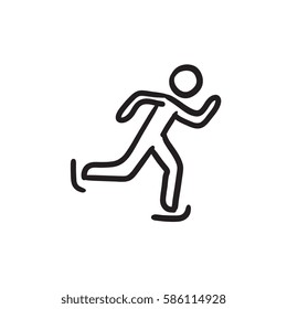 Speed skating vector sketch icon isolated on background. Hand drawn Speed skating icon. Speed skating sketch icon for infographic, website or app.