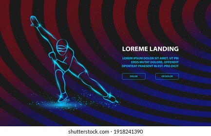 Patinaje rápido. Fondo del vector para la plantilla de la página de aterrizaje.