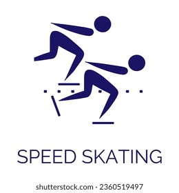 Speed skating. Winter games and sport. Vector pictograms and icon